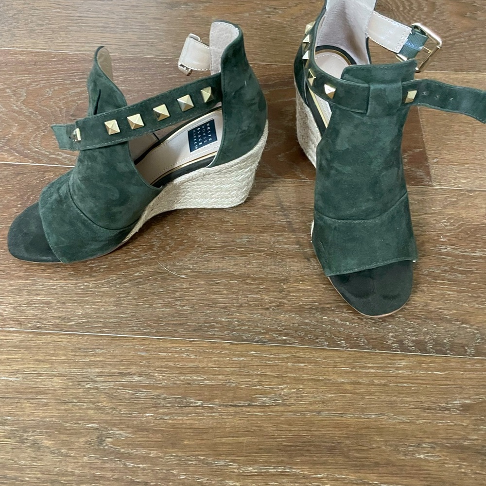 Black house white studded espadrilles